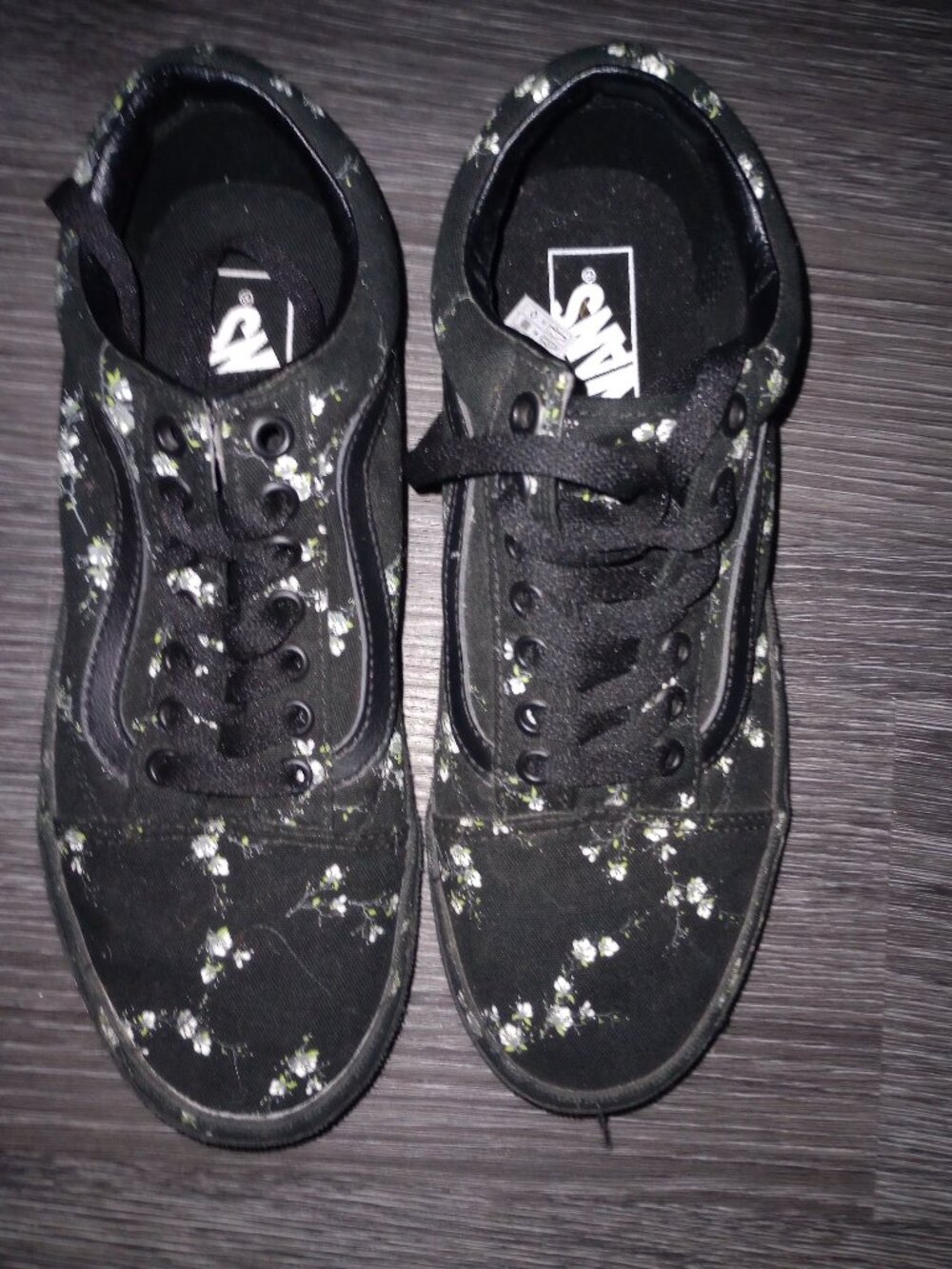 Vans Old Skool "Midnight Floral" Black Sneakers - Size 8.5 women & 7 Men
